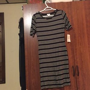 LulaRoe Julia Black & White stripe